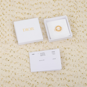 Dior Gold CD Navy Rings