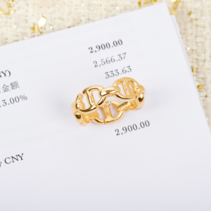 Dior Gold CD Navy Rings