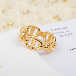 Dior Gold CD Navy Rings