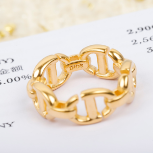 Dior Gold CD Navy Rings