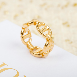 Dior Gold CD Navy Rings