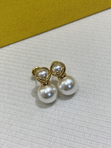 Fendi F Is Pearl Earrings