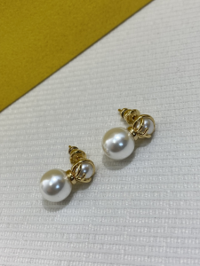 Fendi F Is Pearl Earrings