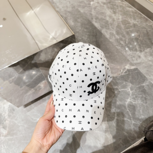 Chanel CC Logo White Canvas Baseball Cap Hat