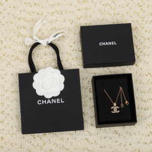 Chanel Crystal CC Logo Pendant Necklaces