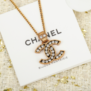 Chanel Crystal CC Logo Pendant Necklaces