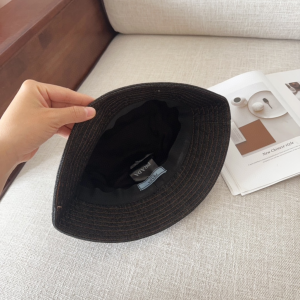 Prada Denim Black Fabric Bucket Hat