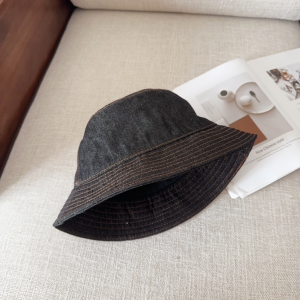 Prada Denim Black Fabric Bucket Hat