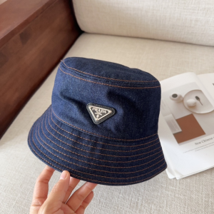 Prada Denim Blue Fabric Bucket Hat