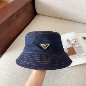 Prada Denim Blue Fabric Bucket Hat