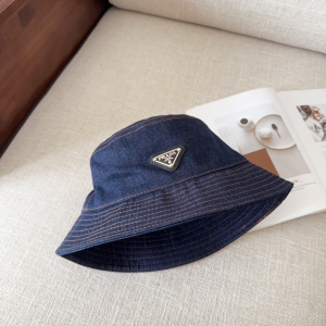 Prada Denim Blue Fabric Bucket Hat