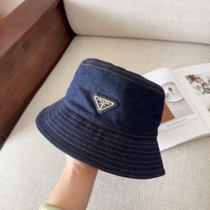 Prada Denim Blue Fabric Bucket Hat