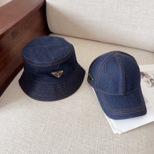 Prada Denim Blue Fabric Bucket Hat