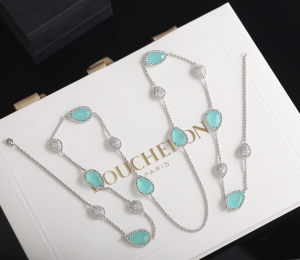 Boucheron Light Blue Serpent Boheme Long Necklace with Garnet Boucheron Light Blue Serpent Boheme Long Necklace with Garnet