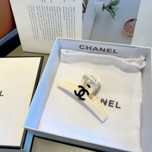 Chanel CC Logo Hair Clip White