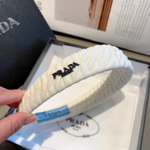 Prada White Nylon Headband