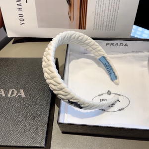 Prada White Nylon Headband