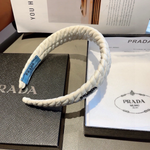 Prada White Nylon Headband