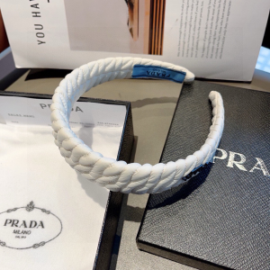 Prada White Nylon Headband