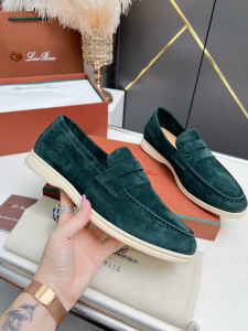 Brunello Cucinelli Suede Leather Penny Loafer Green Brunello Cucinelli Suede Leather Penny Loafer Green