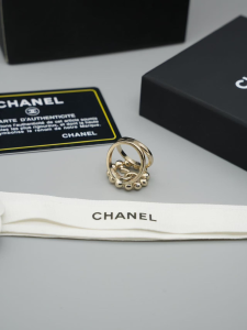 Chanel Crystals CC Gold Metal Rings