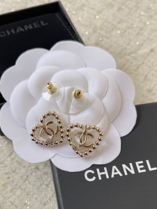 Chanel Crystals CC Heart Earrings