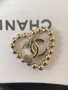Chanel Crystals CC Heart Earrings