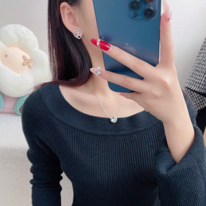 Chanel Crystals CC Heart Earrings