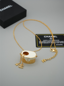 Chanel Gold Metal Long Pendant Necklaces