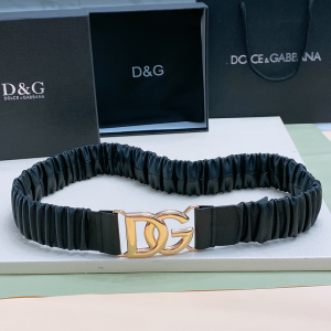 Dolce Gabbana DG Logo Gathered Ruched Leather Cintura Logata Belt Black 40MM Dolce Gabbana DG Logo Gathered Ruched Leather Cintura Logata Belt Black 40MM