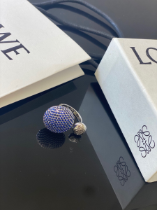 Loewe Anagram Pebble ring sterling silver and crystals Silver Blue Loewe Anagram Pebble ring sterling silver and crystals Silver Blue