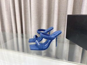 Alexander Wang Julie Denim Blue Fabric High Heel Sandals 100MM Alexander Wang Julie Denim Blue Fabric High Heel Sandals 100MM
