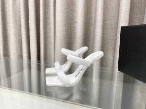 Alexander Wang Julie Denim White Fabric High Heel Sandals 100MM Alexander Wang Julie Denim White Fabric High Heel Sandals 100MM