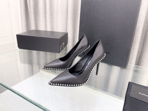 Alexander Wang Rie Studded Black Calfskin Leather Pumps 100MM Alexander Wang Rie Studded Black Calfskin Leather Pumps 100MM