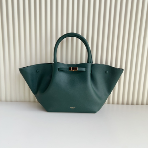 Demellier The New York Small Grained Leather Tote Shoulder Bag Green Demellier The New York Small Grained Leather Tote Shoulder Bag Green