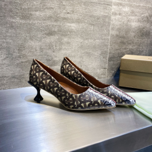 Burberry Multicolor TB Monogram Leather Pumps Browm 55MM Burberry Multicolor TB Monogram Leather Pumps Browm 55MM