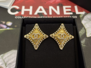 Chanel Crystals CC Square Earrings