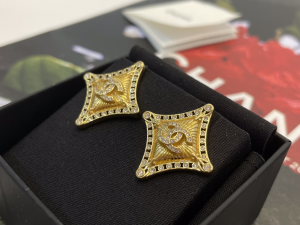 Chanel Crystals CC Square Earrings