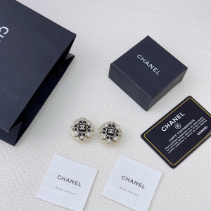 Chanel Crystals CC Square Earrings