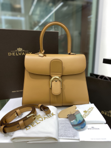 Delvaux Medium Brillant Satchel Box Calfskin Top Handle Shoulder Bag Light Tan Delvaux Medium Brillant Satchel Box Calfskin Top Handle Shoulder Bag Light Tan