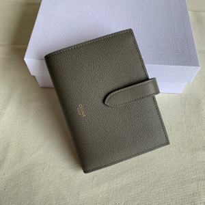 Celine Medium Strap Wallet Grey Grained Calfskin Celine Medium Strap Wallet Grey Grained Calfskin