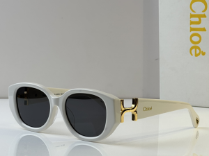 Chloe Marcie Oval Luxury Eyewear Sunglasses CH0237S White Chloe Marcie Oval Luxury Eyewear Sunglasses CH0237S White