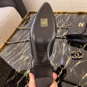 Chanel Black Satin Ballet Flat