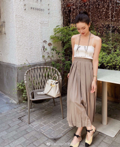 Chanel Gold Leather Ballet Flat