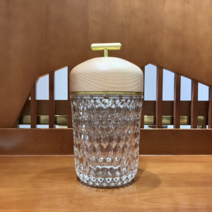 Saint Louis Folia Portable Crystal Lamp Beige Wood Saint Louis Folia Portable Crystal Lamp Beige Wood