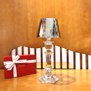 Baccarat Crystal Harcourt Our Fire Candlestick Silver Baccarat Crystal Harcourt Our Fire Candlestick Silver