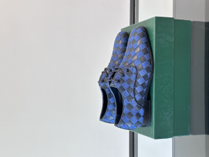 Bottega Veneta Roma Lace Up Blue Leather and Canvas Derby Shoes Bottega Veneta Roma Lace Up Blue Leather and Canvas Derby Shoes