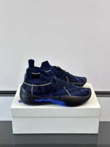 Burberry Check Knit Neptune Sneakers Navy Blue Burberry Check Knit Neptune Sneakers Navy Blue