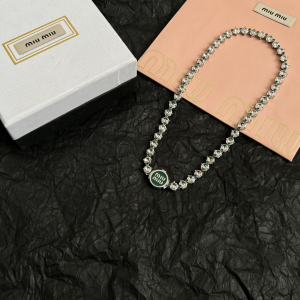 Miu Miu Caramel Metal Choker Necklaces With Crystals Green Miu Miu Caramel Metal Choker Necklaces With Crystals Green