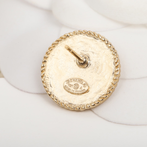 Chanel Crystal CC Round Earrings